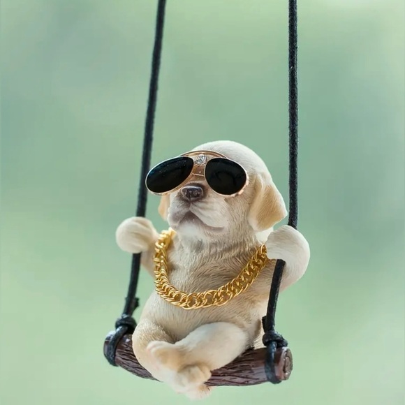 Car Accessory: Swinging Lab On a Log For Car Mirror New in Box - Picture 10 of 11